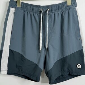 Vuori Kore Lined Short Men's Sz M Blue Deep Sea/Deep Sea/Salt Lined X1 EUC Gym